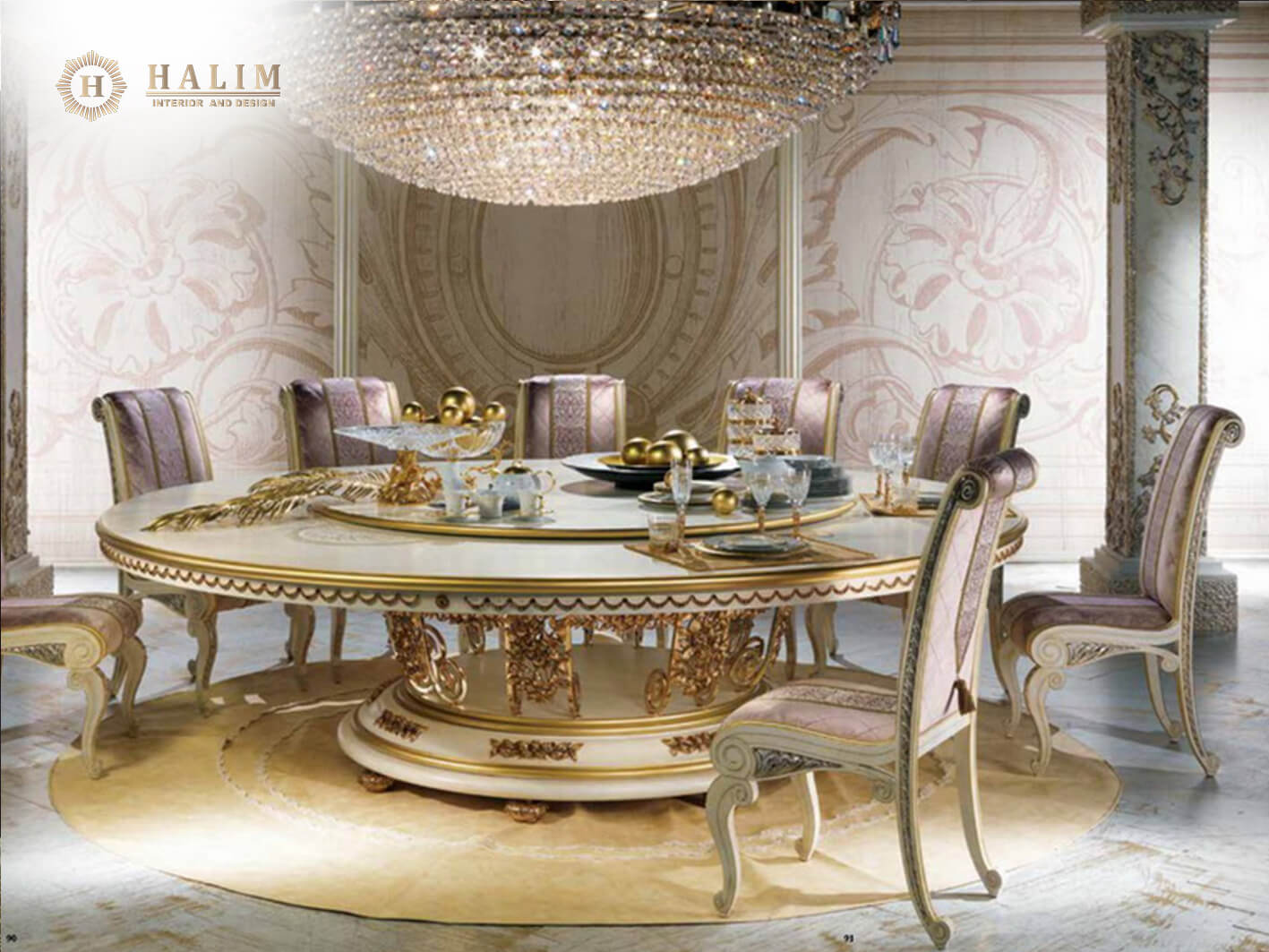 Halim Interior modern furniture contemporer american style minimalist european classic surabaya dining set 01 045