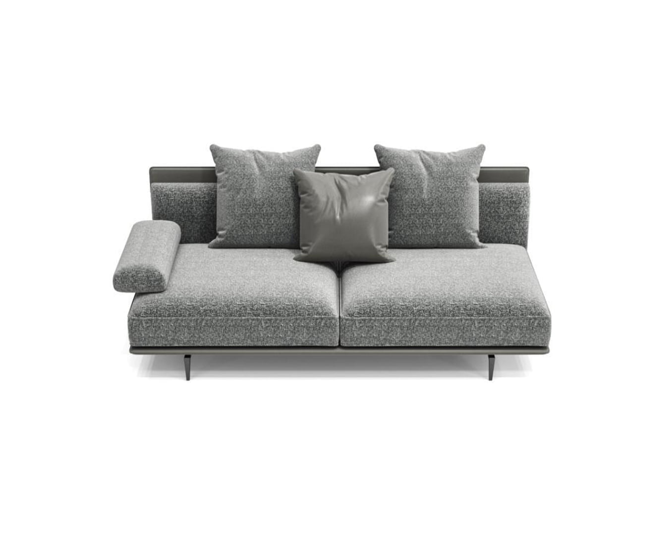 Sofa modern minimalis set grey 2 seats left