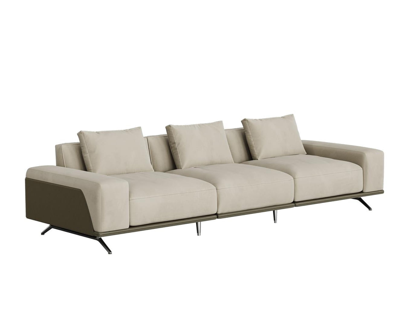 modern minimalis sofa 3 seats beige