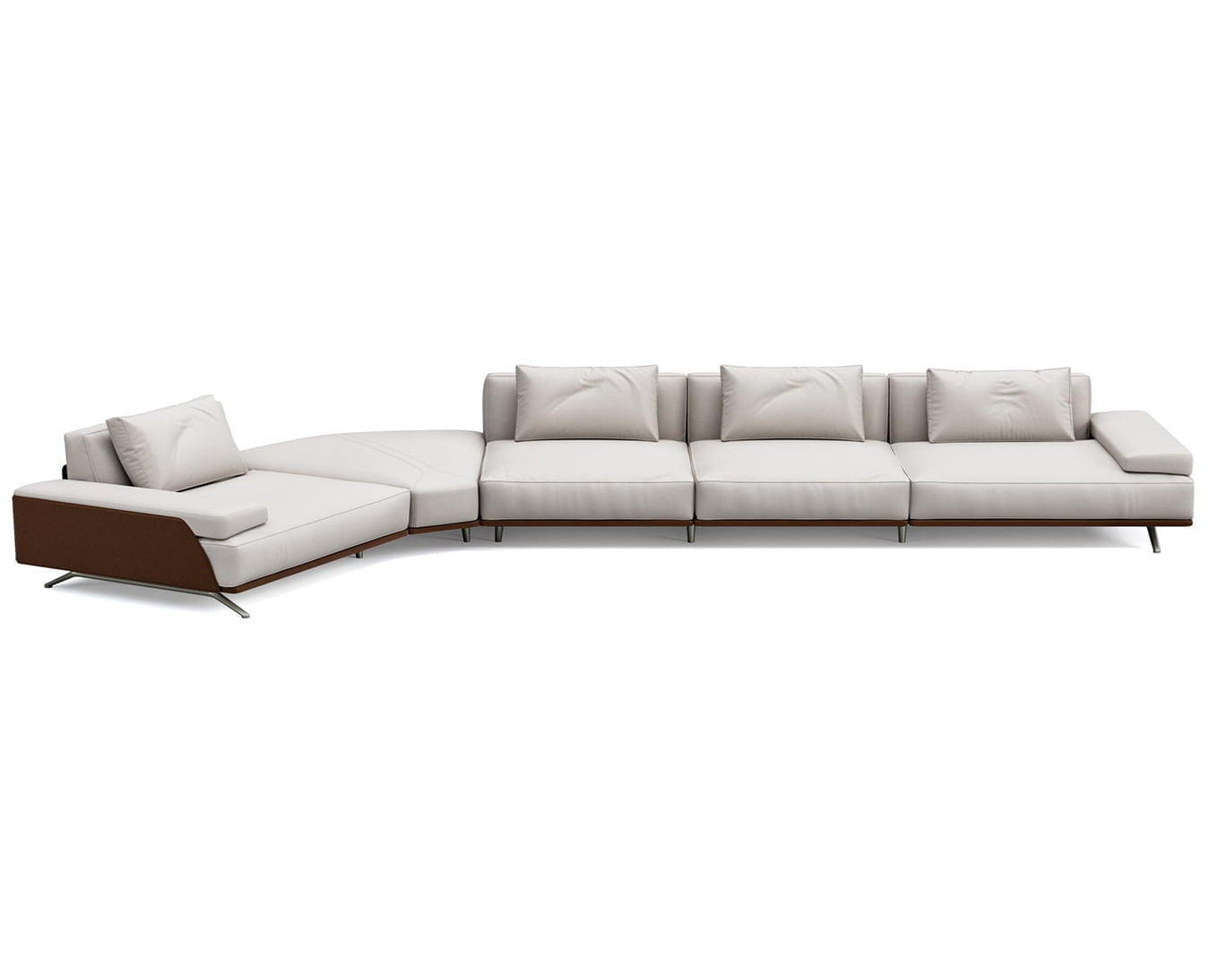 Modern Minimalis Sofa white and brown list 5 seats