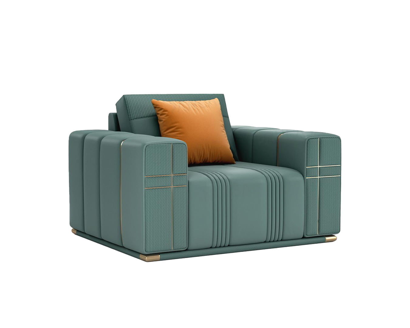 modern minimalis sofa green pastel single seat