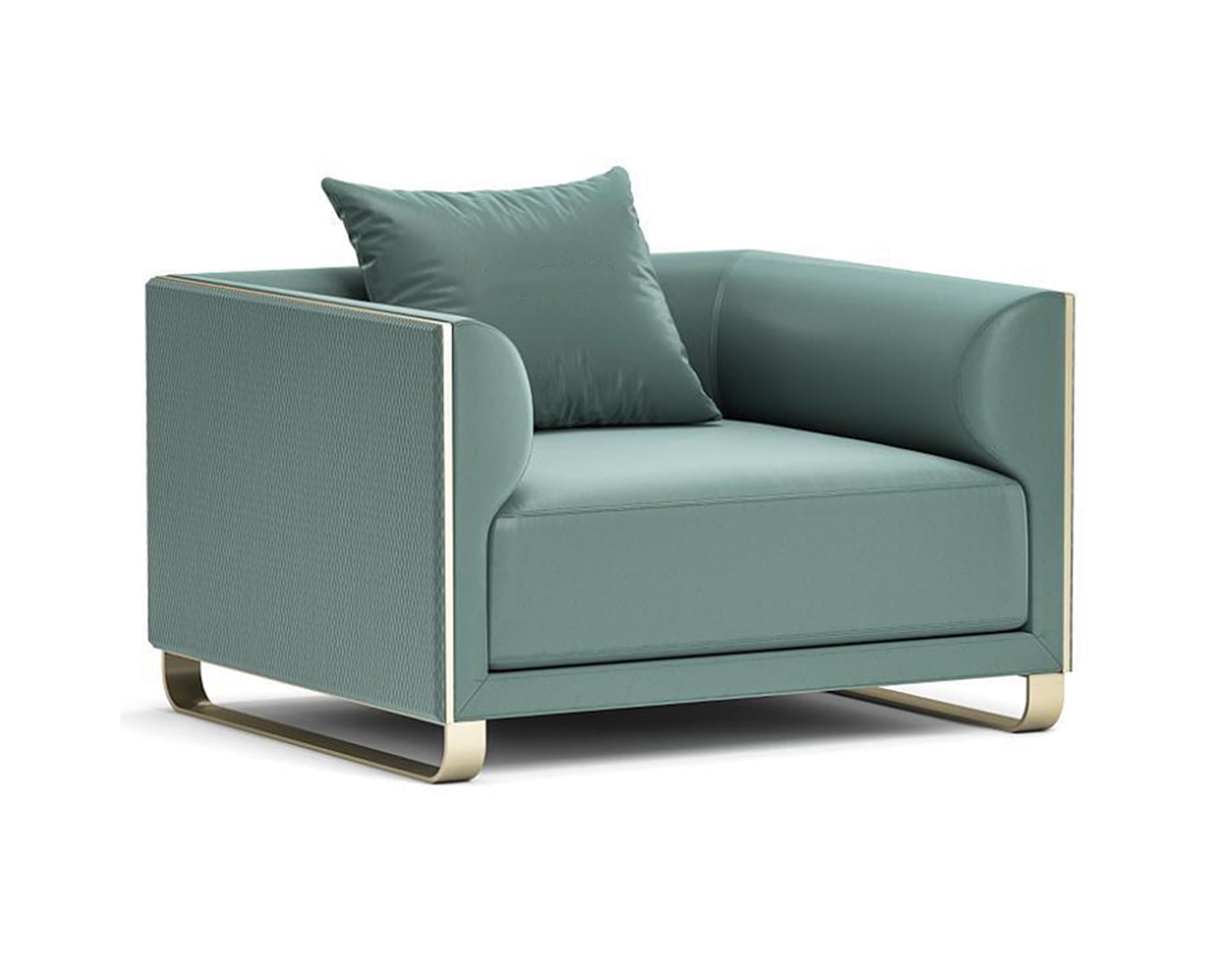 greyish turquoise single seat minimalis sofa