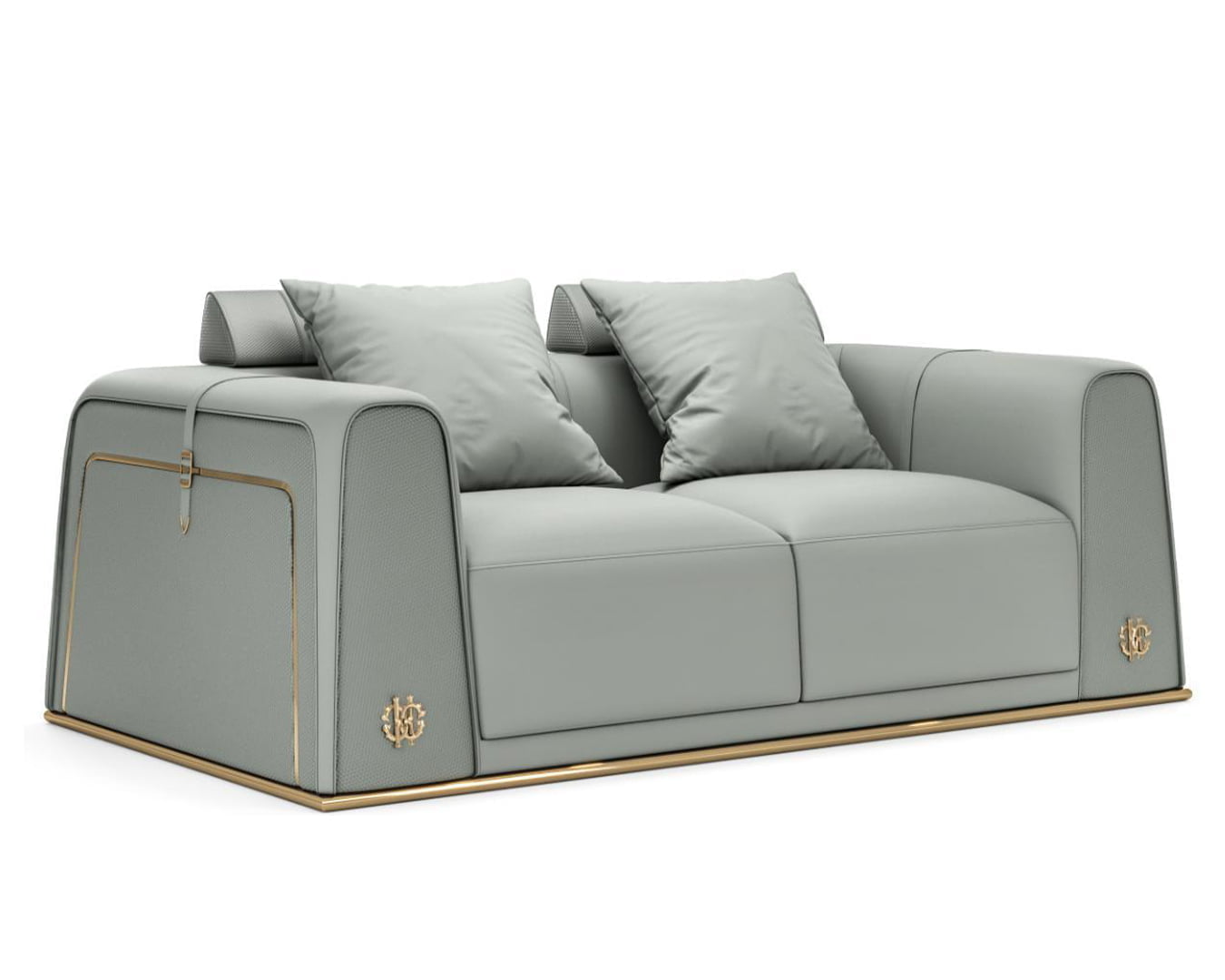 grey modern minimalis sofa 2 seats