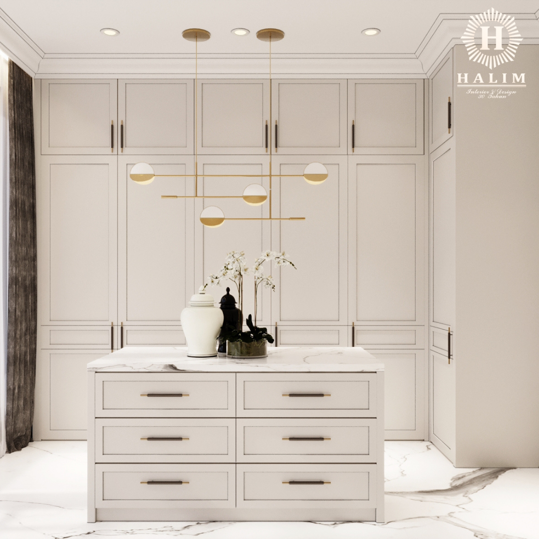 Design Interior Mewah Ruang Walk in Closet by Halim Interior & Design