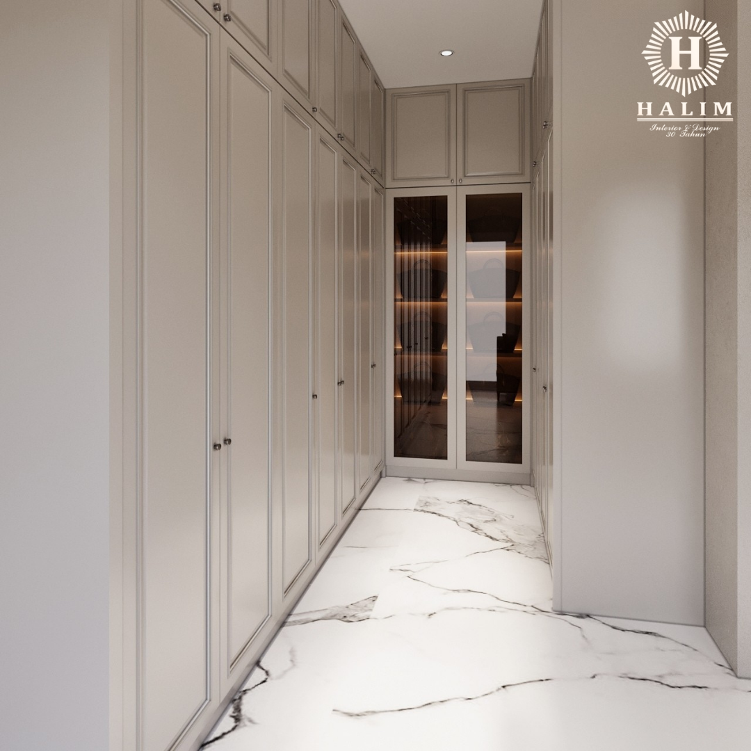 Design Interior Mewah Ruang Walk in Closet by Halim Interior & Design